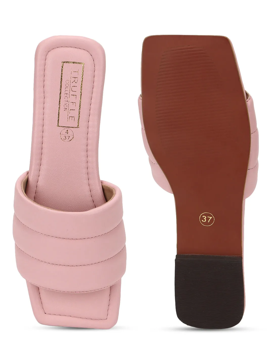 Pink PU Square Toe Slip Ons (TC-SLC-SF-50-PNK)