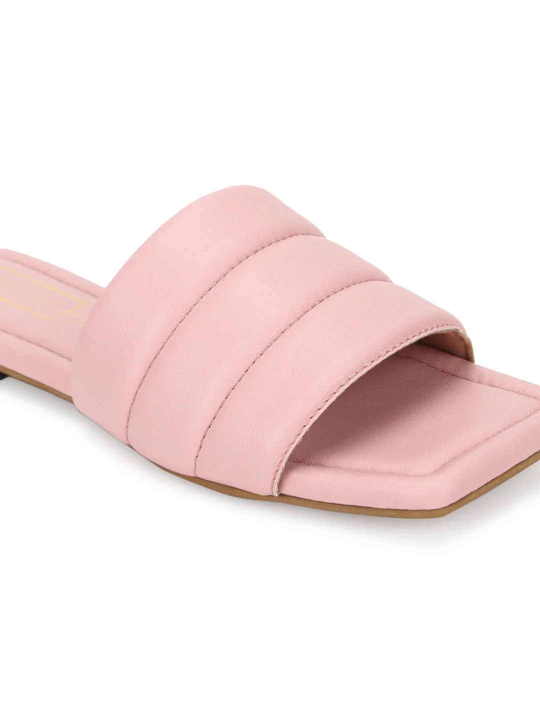 Pink PU Square Toe Slip Ons (TC-SLC-SF-50-PNK)