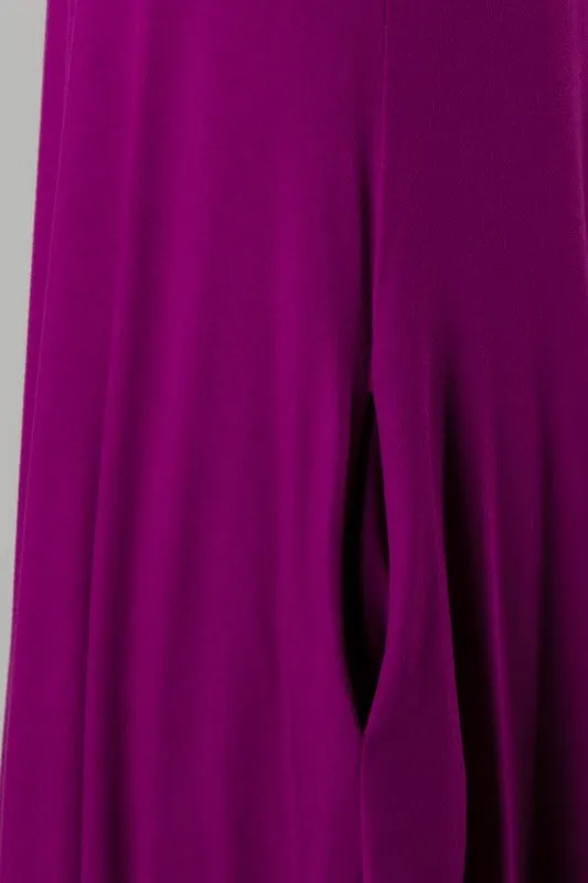 Plus Size Magenta Midi Dress with Pockets