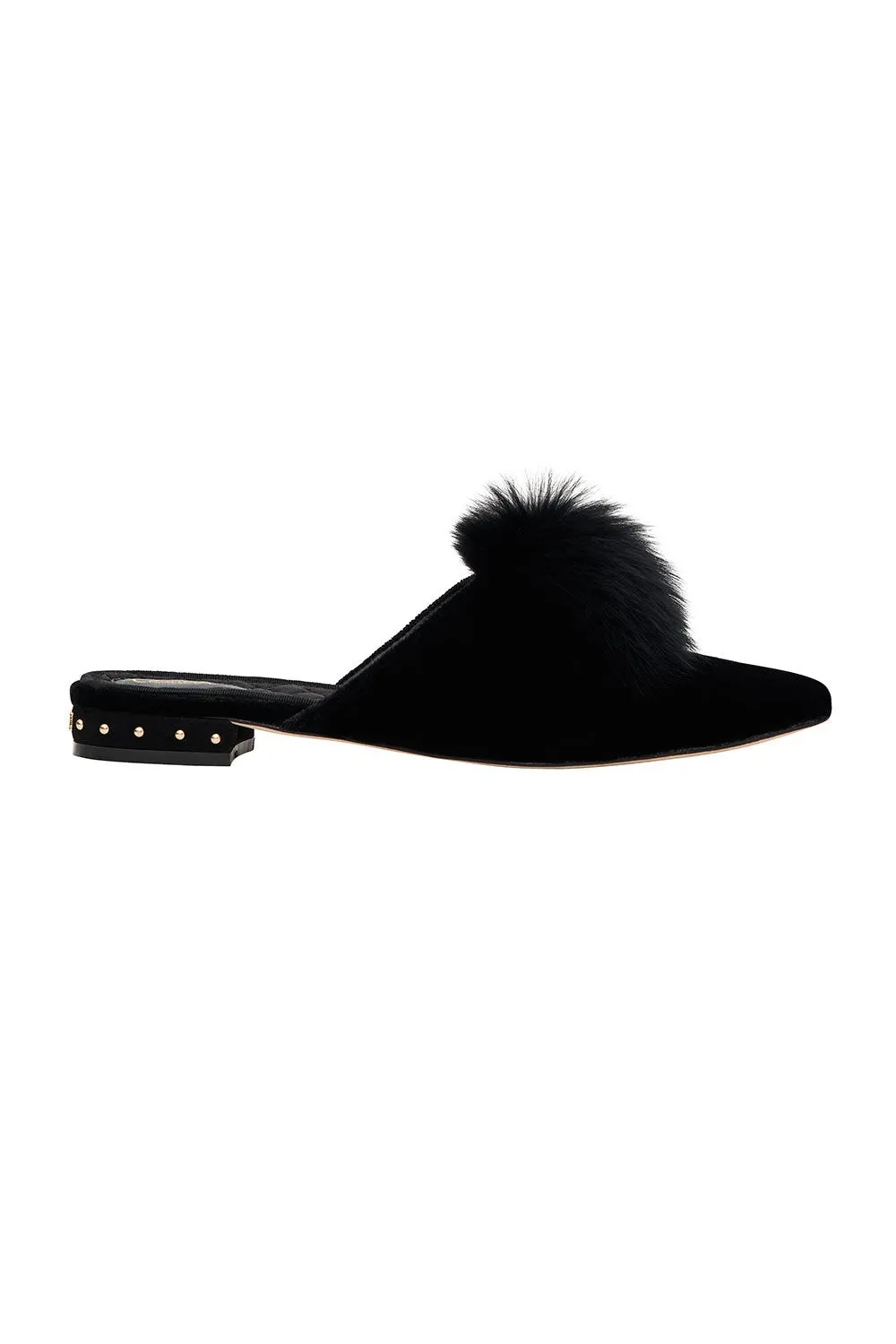 POM POM SLIPPER SOLID BLACK