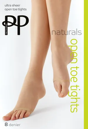 Pretty Polly Naturals 8 Denier Open Toe Tights