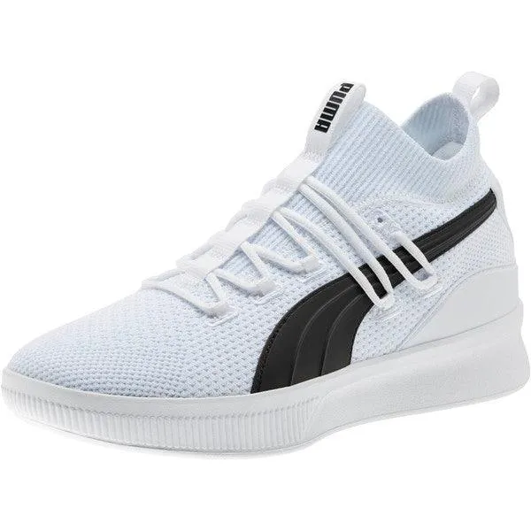 PUMA Clyde Court-Disrupt All White With Black logo Sneakers