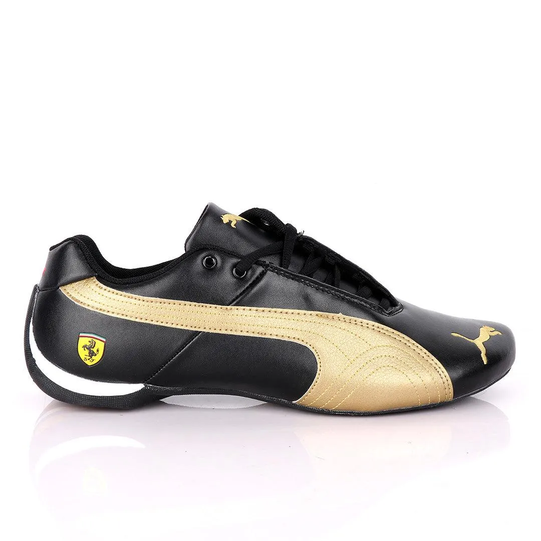 Puma Future Cat Black And Gold Leather Sneakers