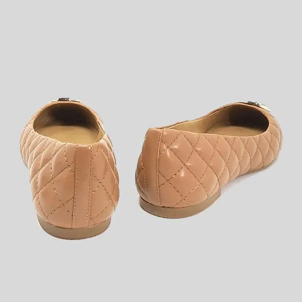 Quilted Ballet Flats in Goan sand