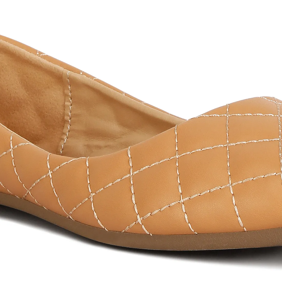 Quilted Detail Ballet Flats