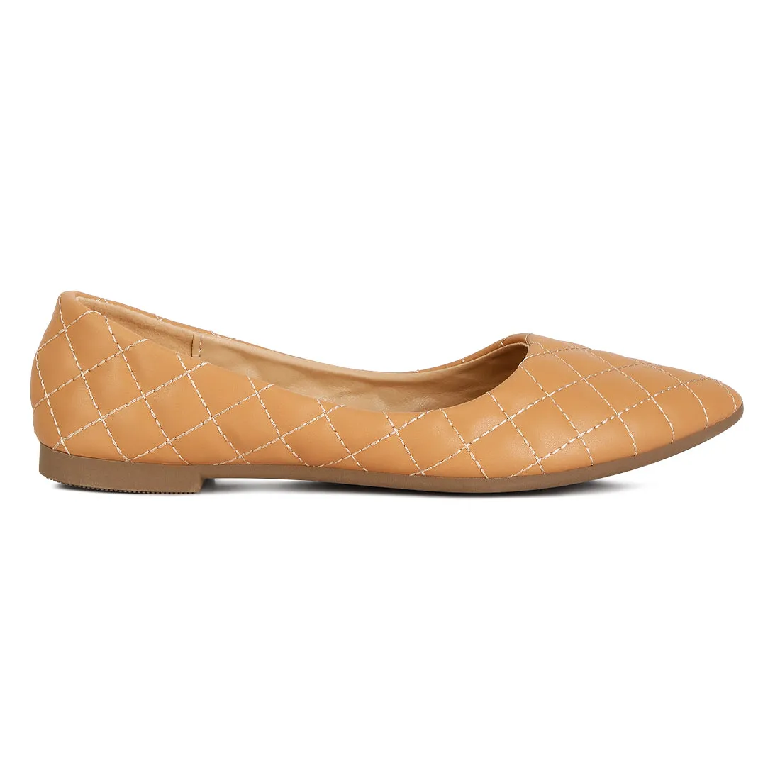 Quilted Detail Ballet Flats