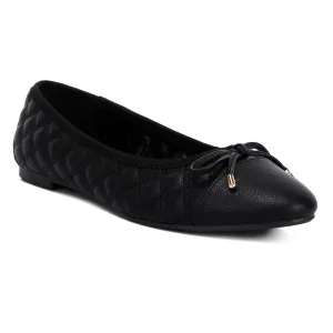 Quilted Faux Leather Ballerinas