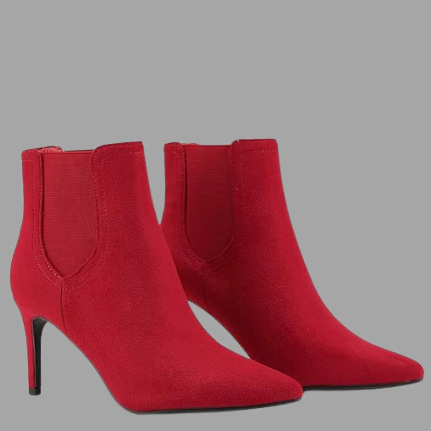 Ravishing in Red: Pointed Toe Stiletto Ankle Booties