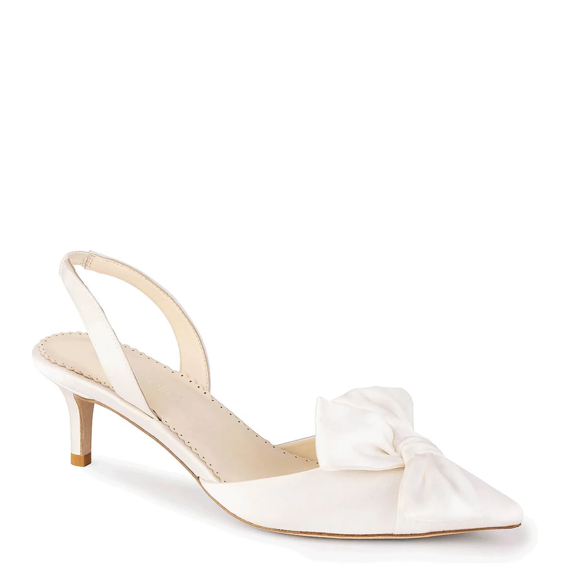 Reagan - Ivory Pointed Toe Low Kitten Heels