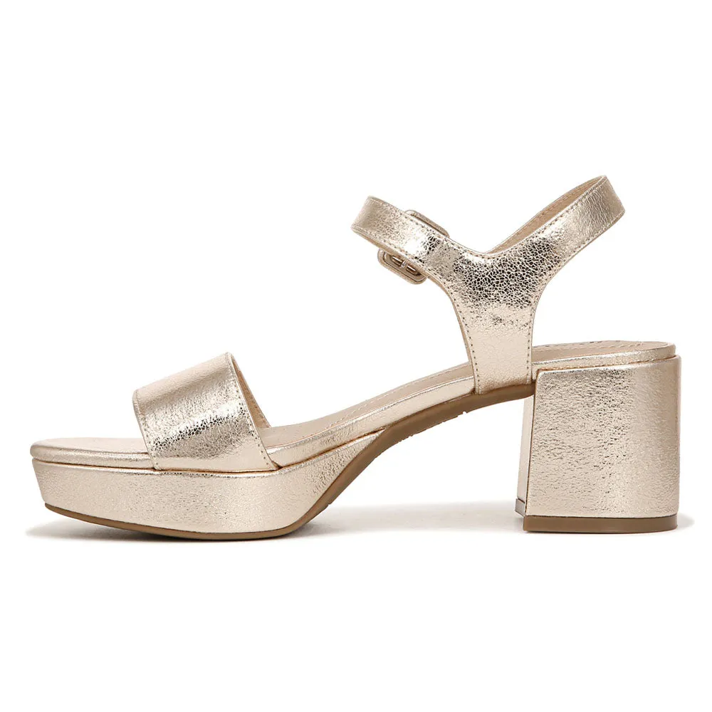 Rhythm Metallic Block Heel Platform Sandals