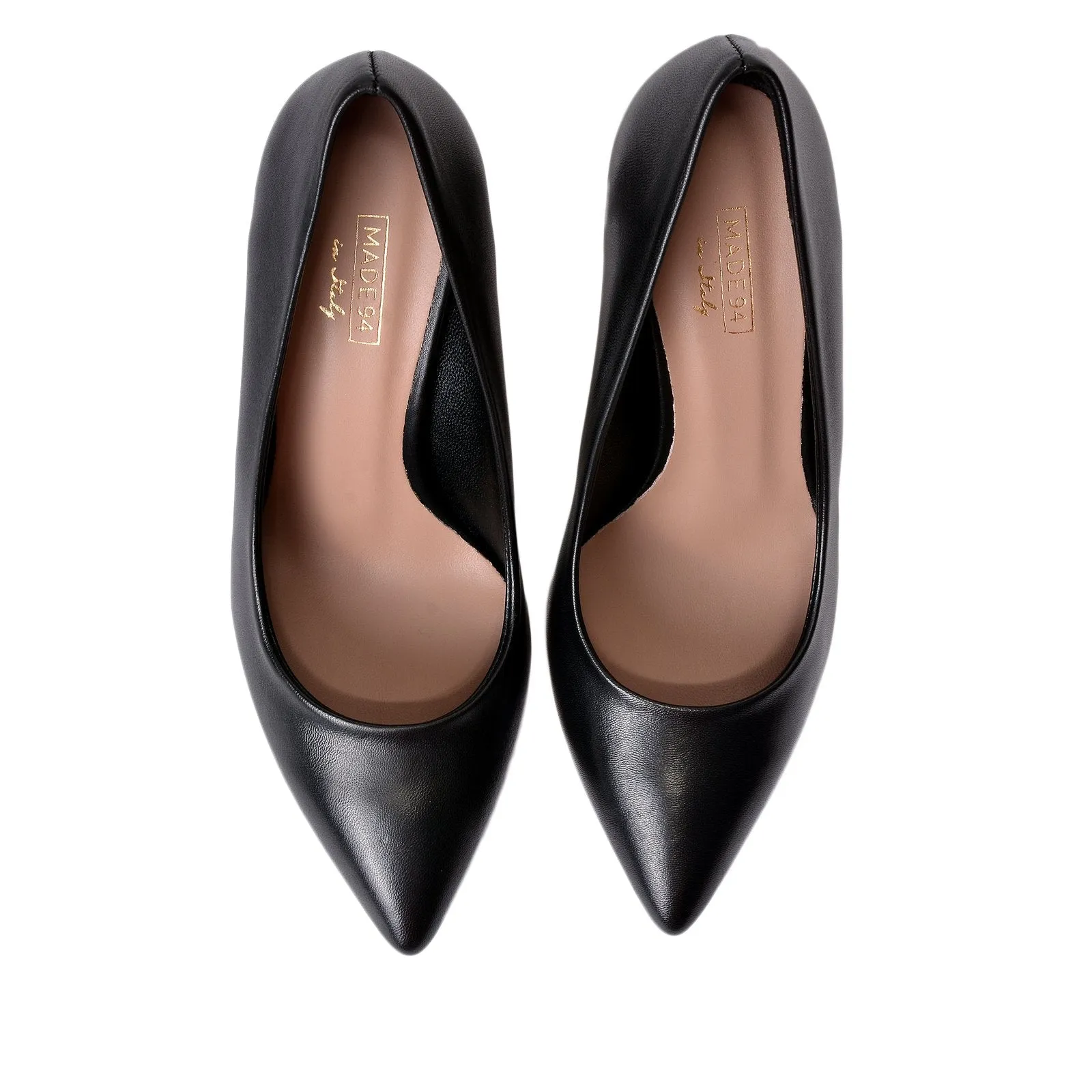 Rosa Black Nappa Leather Pumps