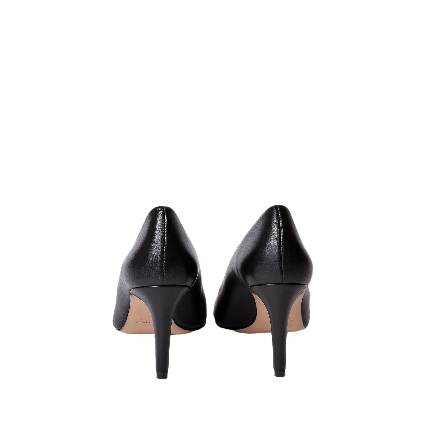 Rosa Black Nappa Leather Pumps