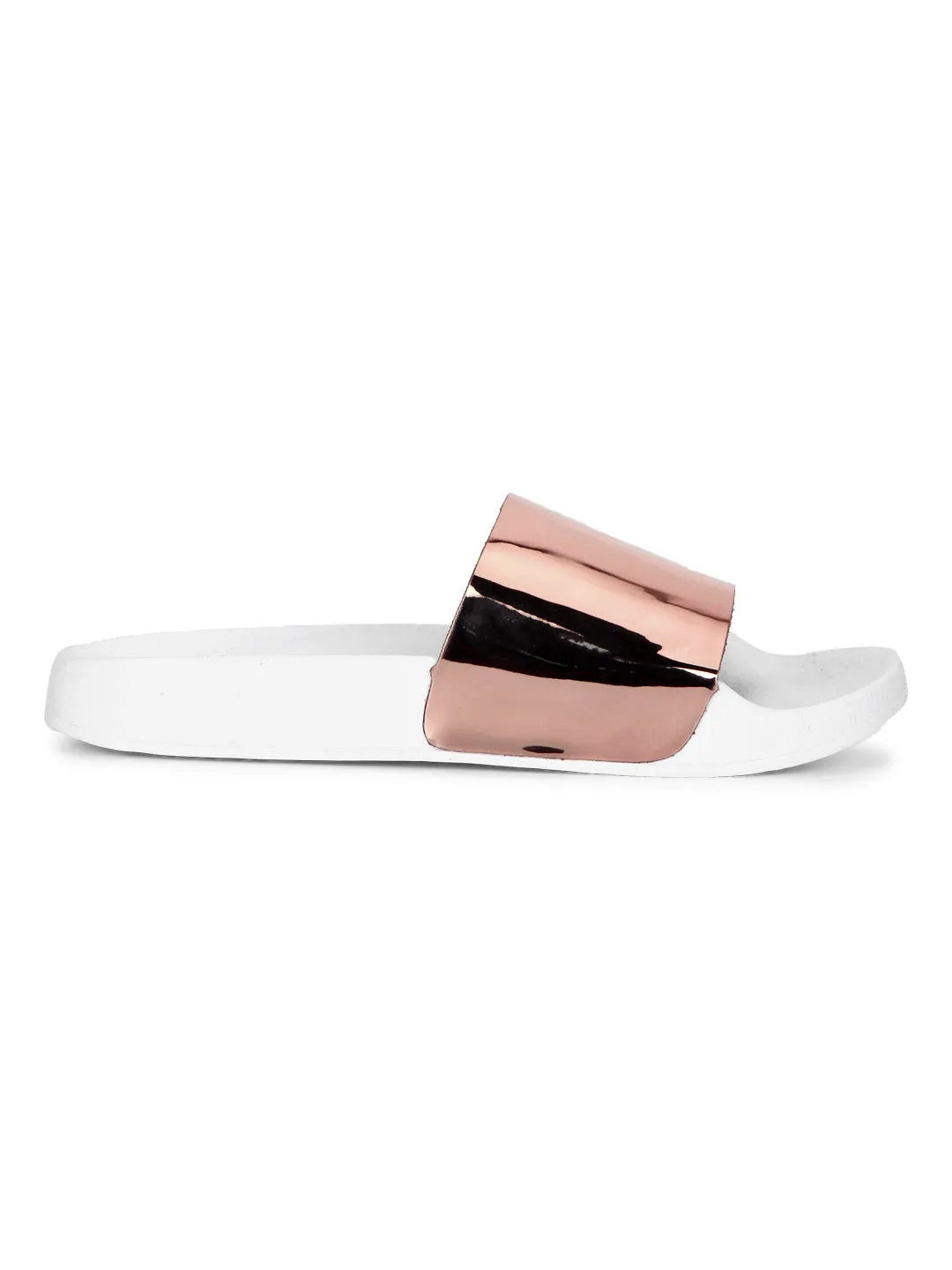 Rose Gold Pu Slip-On Flats