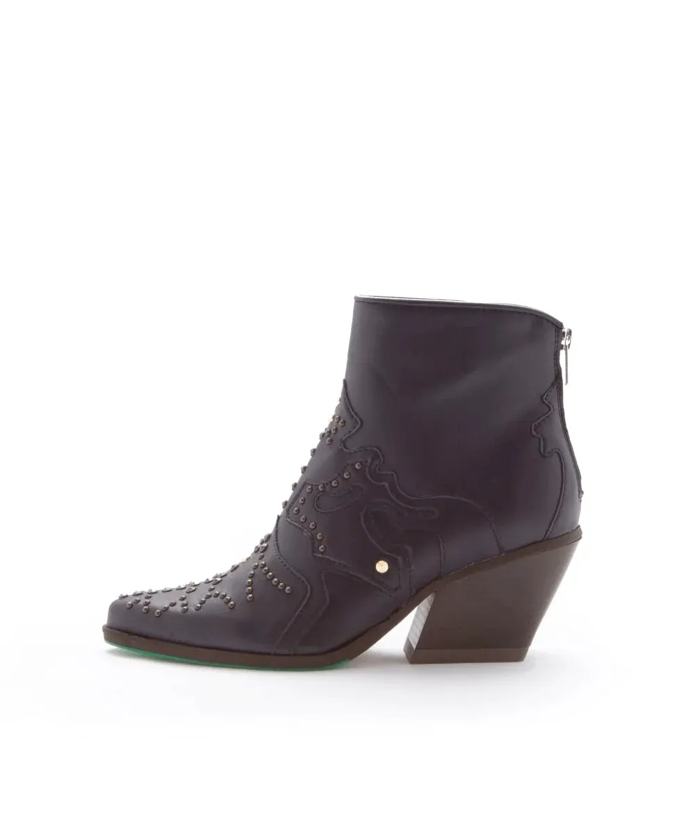 Rossana Vegan Apple Leather Cowboy Boots | Navy Blue