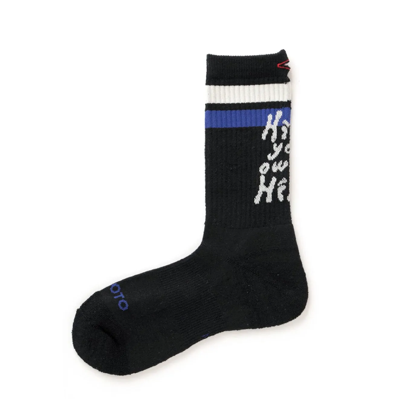 RoToTo H.Y.O.H Hike Trek Crew Socks Black / White / Dark Blue