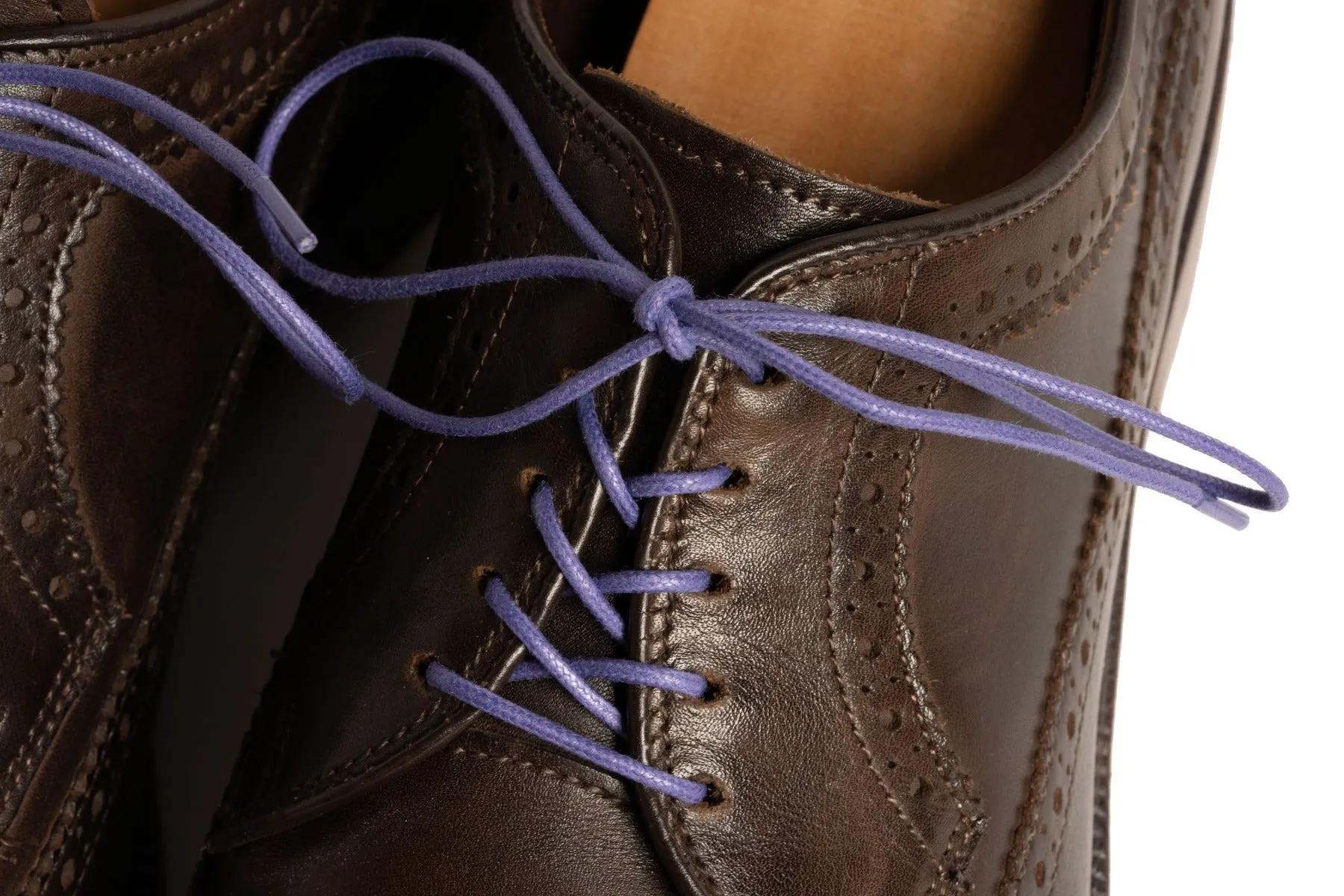 Round Dark Violet Waxed Cotton Shoelaces