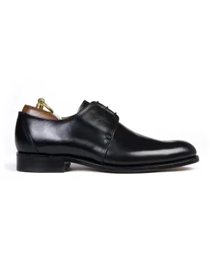 Sanders Tokyo Plain Front Gibson Shoe in Black Calf Leather