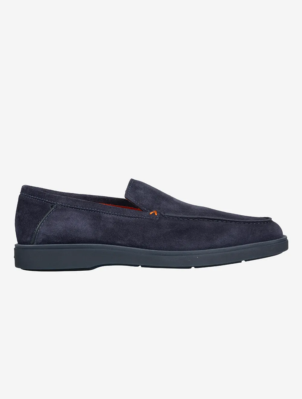 SANTONI Slip On Tumbled Shoe Navy