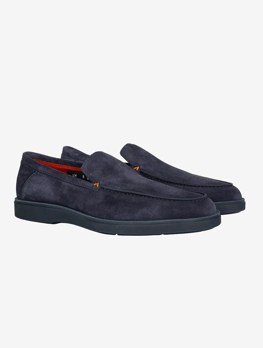 SANTONI Slip On Tumbled Shoe Navy