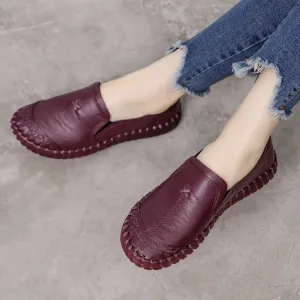 Soft Bottom Women Flats Genuine Leather Mother Shoes Comfort Oxford Shoes For Women Shoes Women Loafers Moccasins Plus Size 42