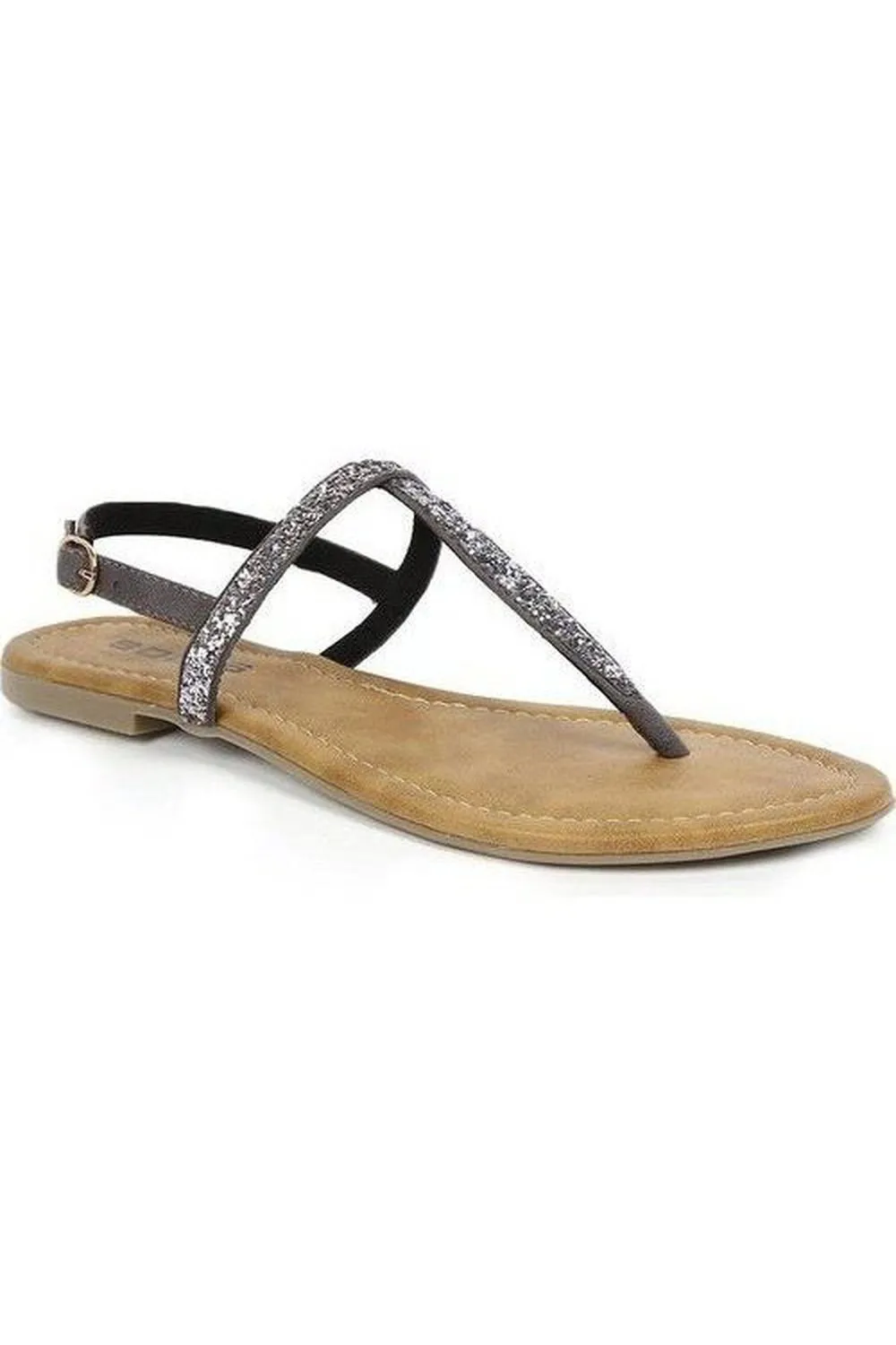 SOLES Shimmering Metallic Gunmetal Flats - Sparkle with Every Step