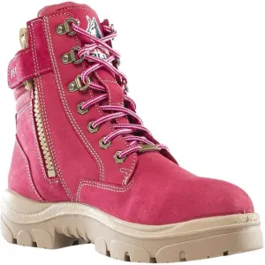 Steel Blue Women's Cross 6" Steel Toe WP Side Zip Work Boot -Pink- 812861