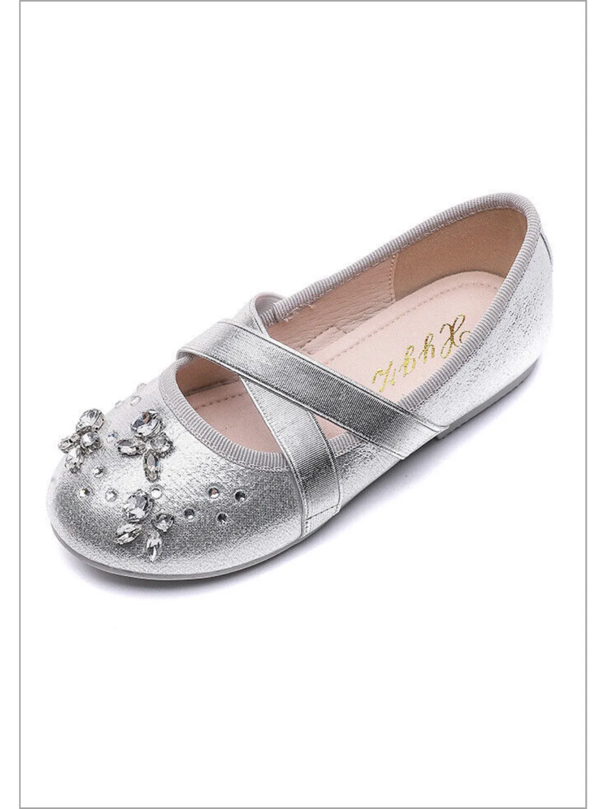 Stepping In Sparkles Rhinestone Metallic Flats By Liv and Mia