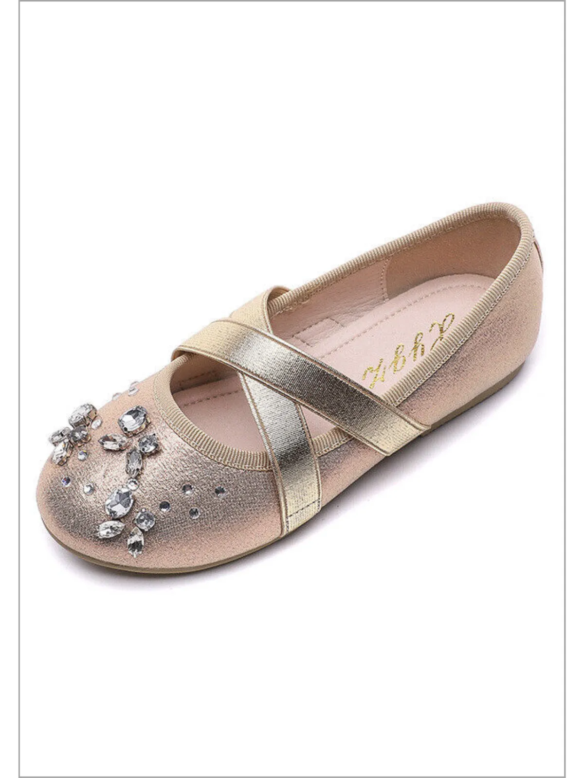 Stepping In Sparkles Rhinestone Metallic Flats By Liv and Mia