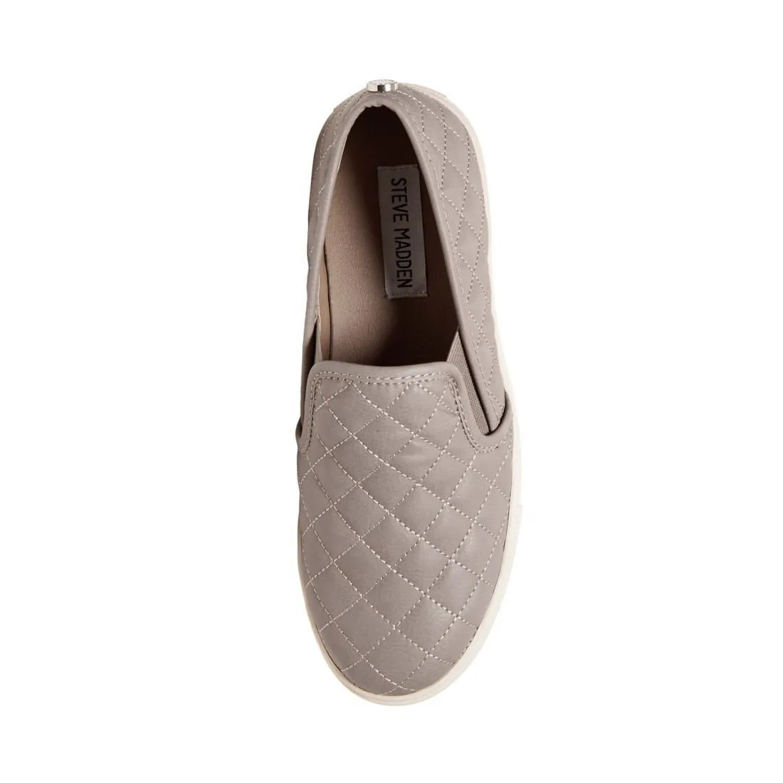 Steve Madden Ecentrcq Sporty Chic Quilted Slip-on Sneaker Grey (8, Grey)