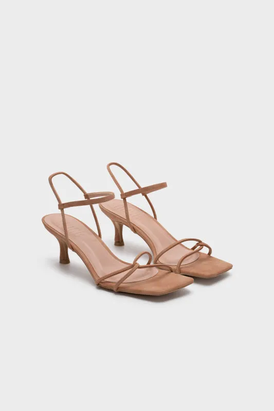 STRAPPY MID HEEL SANDAL