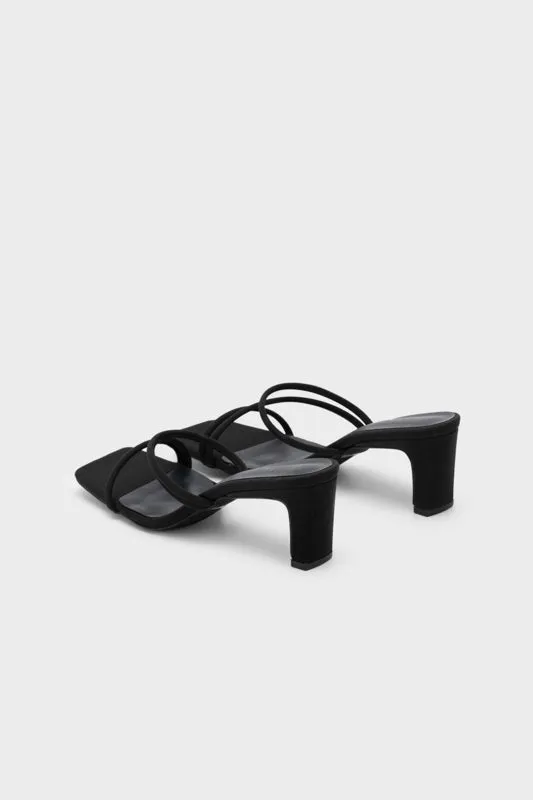 STRAPPY SCULPTURE HEEL SLIDE