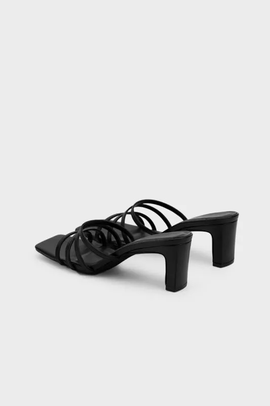 STRAPPY UPPER WITH SCULPTURE HEEL SLIDE