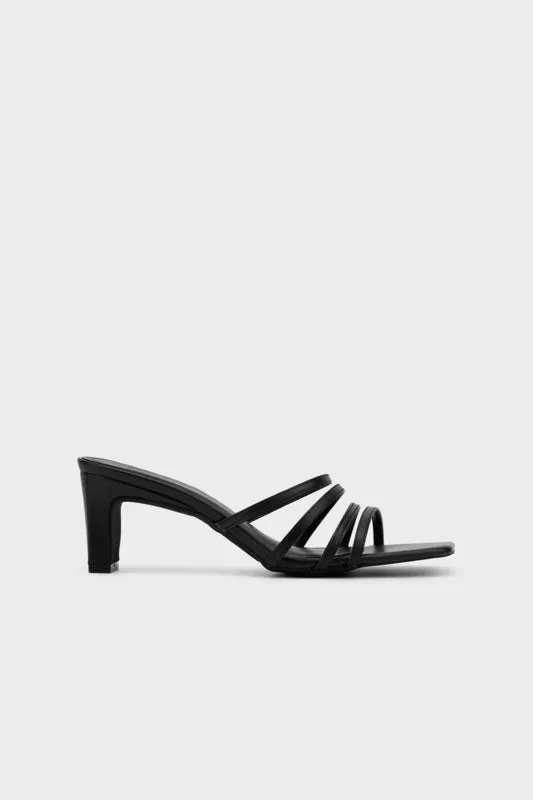 STRAPPY UPPER WITH SCULPTURE HEEL SLIDE