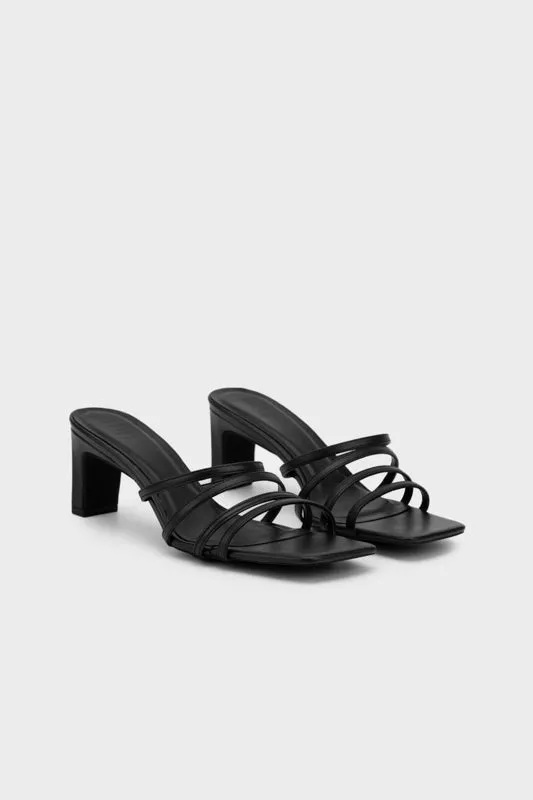 STRAPPY UPPER WITH SCULPTURE HEEL SLIDE