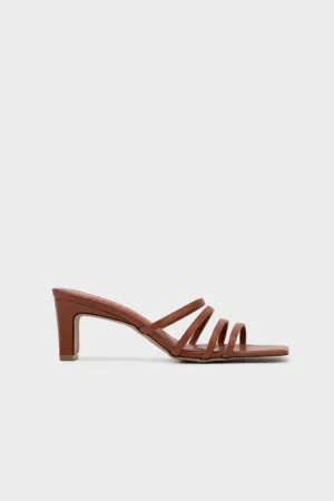 STRAPPY UPPER WITH SCULPTURE HEEL SLIDE