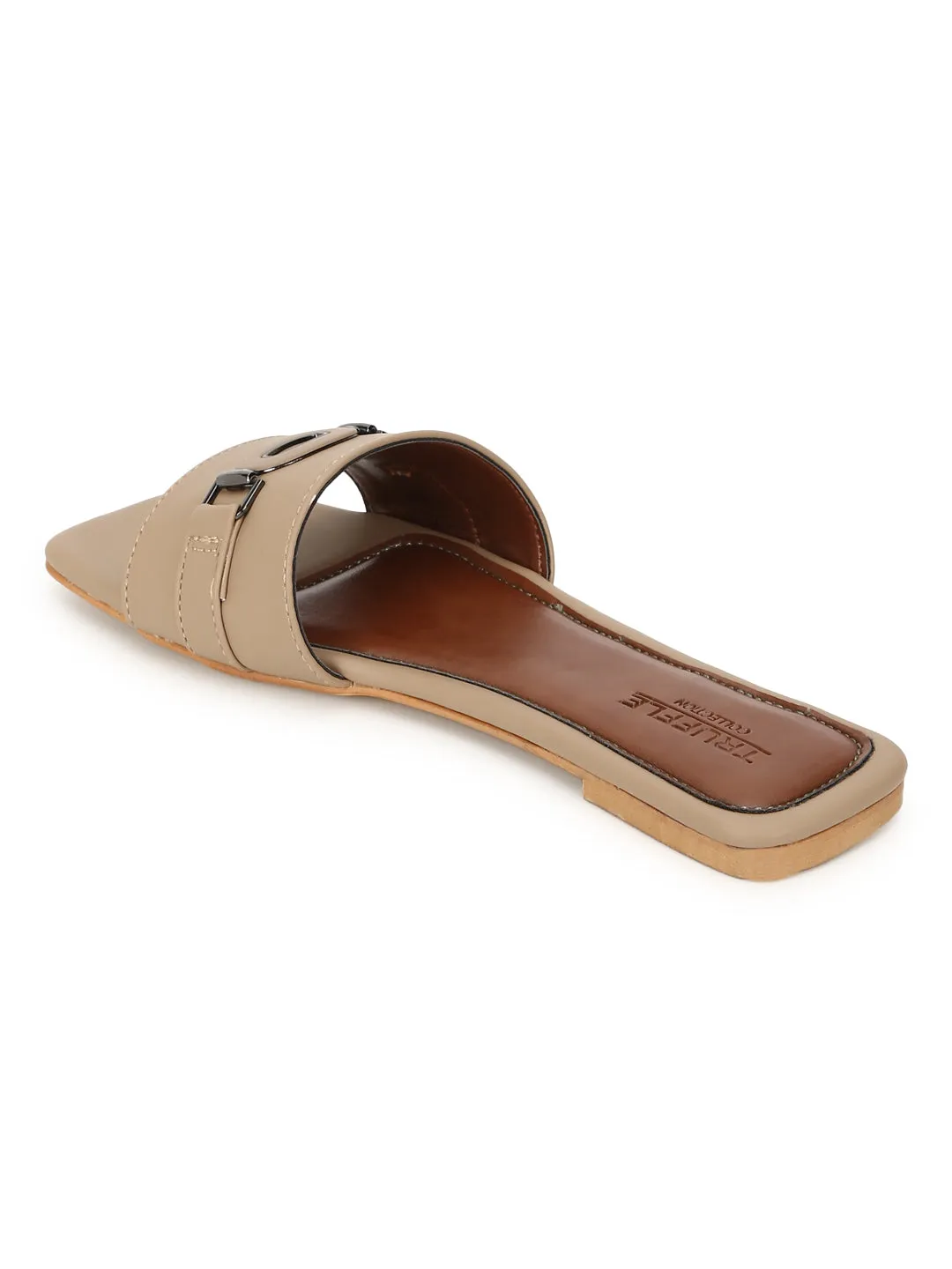 Tan PU Slip-On Flats (TC-ST-006-TAN)