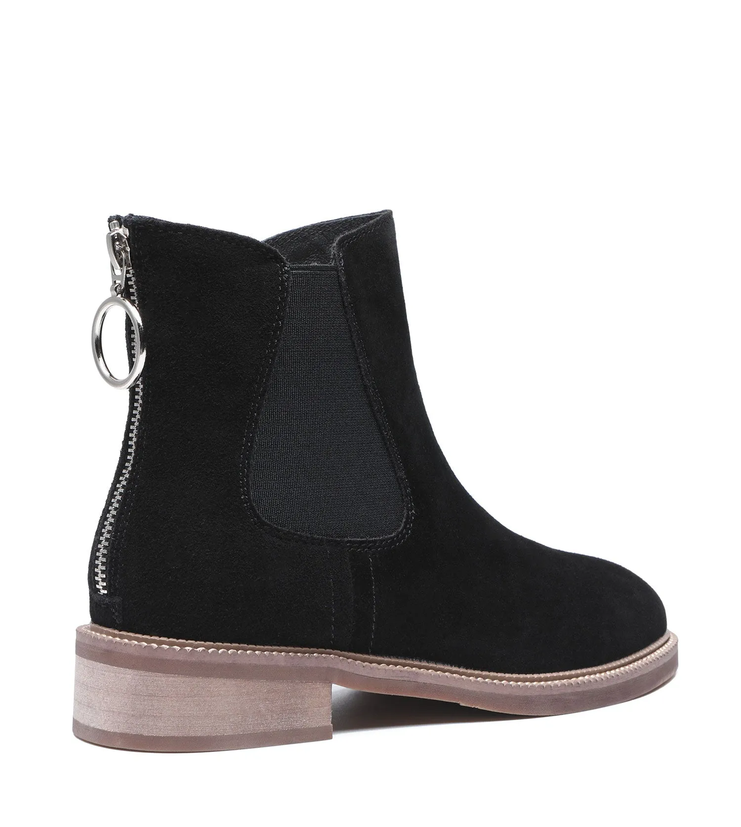 TARRAMARRA Black Leather Zipper Ankle Boots Daisy