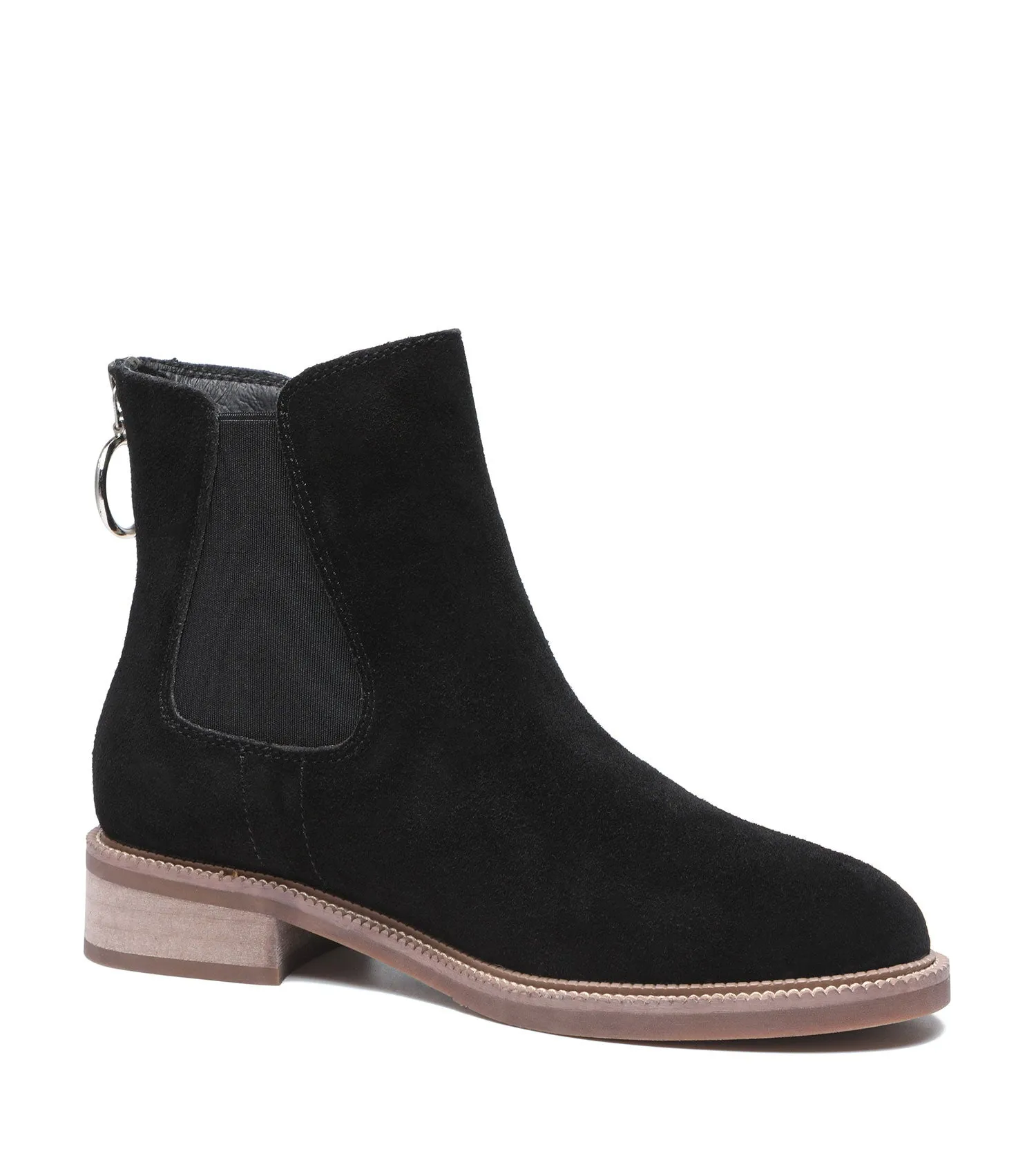 TARRAMARRA Black Leather Zipper Ankle Boots Daisy