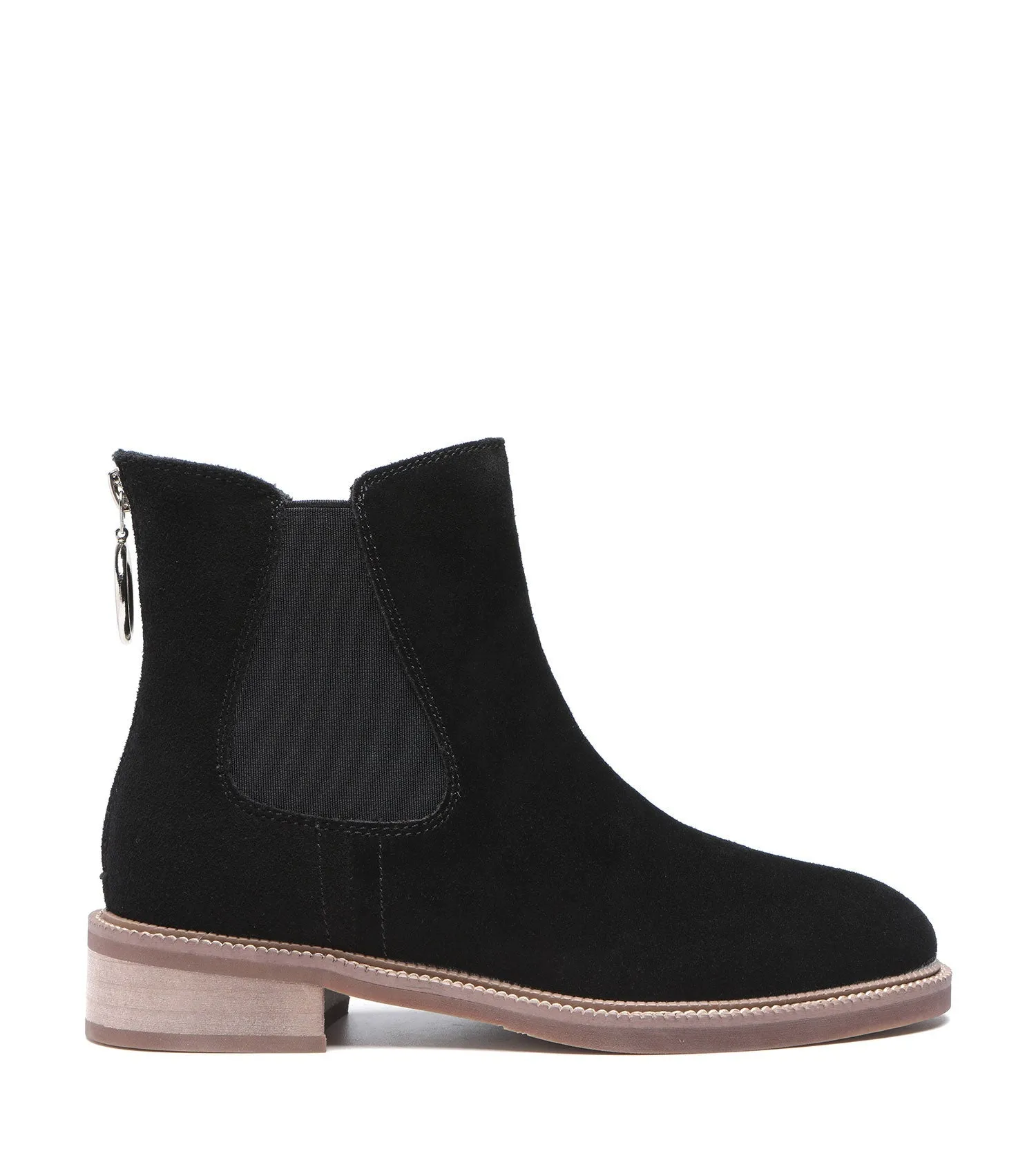 TARRAMARRA Black Leather Zipper Ankle Boots Daisy