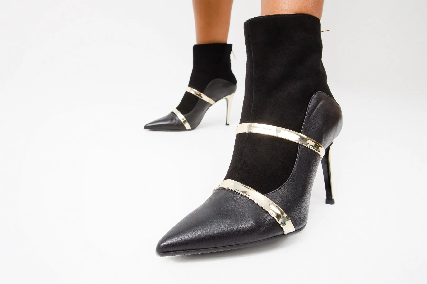 The Manila Black Leather Ankle Women Boot