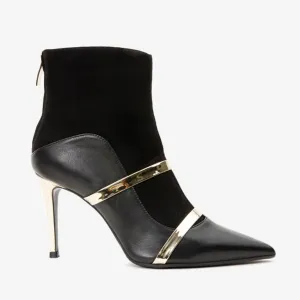 The Manila Black Leather Ankle Women Boot