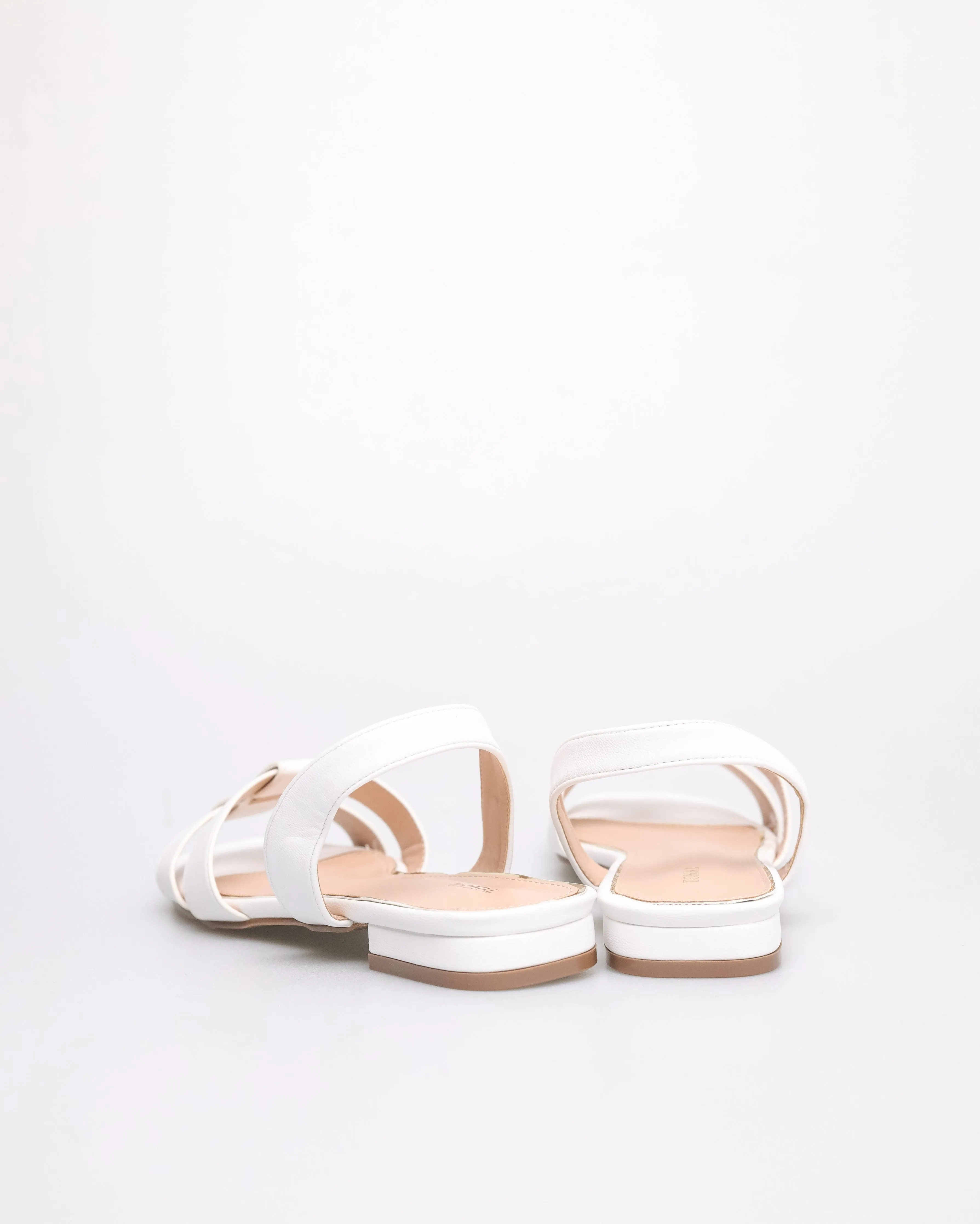 Tomaz NN357 Ladies Square Toe Slingback Flats (White)