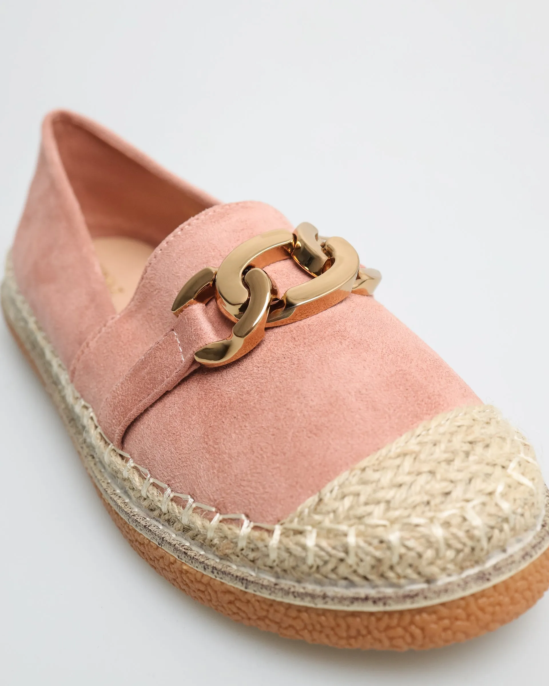 Tomaz YX147 Ladies Espadrille Buckle Flats (Pink)