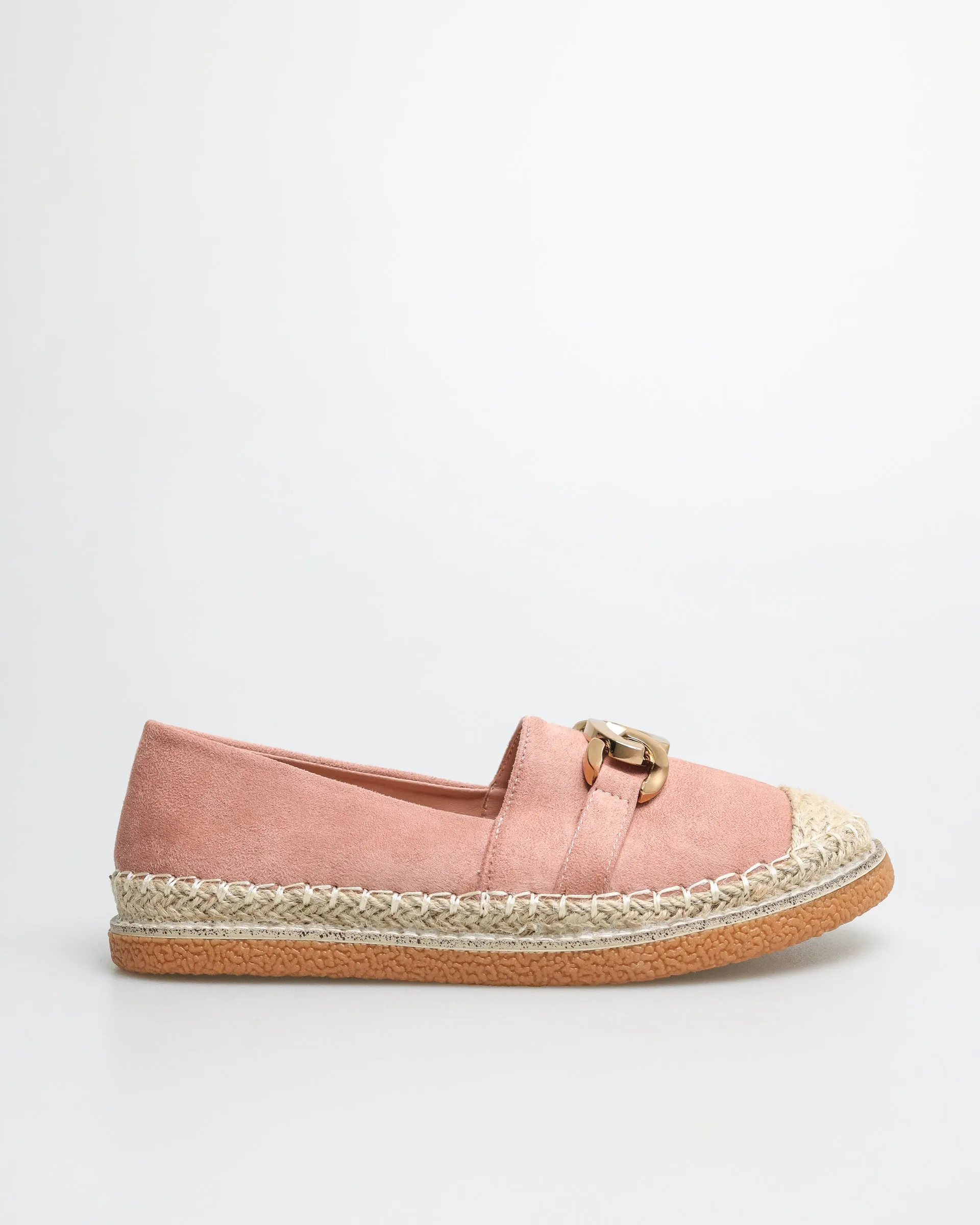 Tomaz YX147 Ladies Espadrille Buckle Flats (Pink)