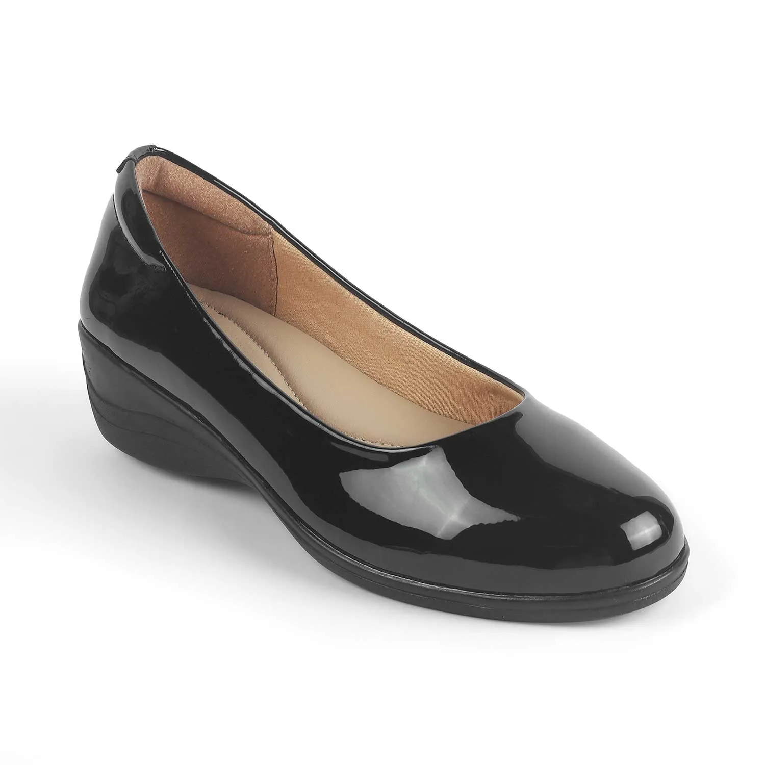 Tresmode Meshine Black Women's Dress Wedge Ballerinas