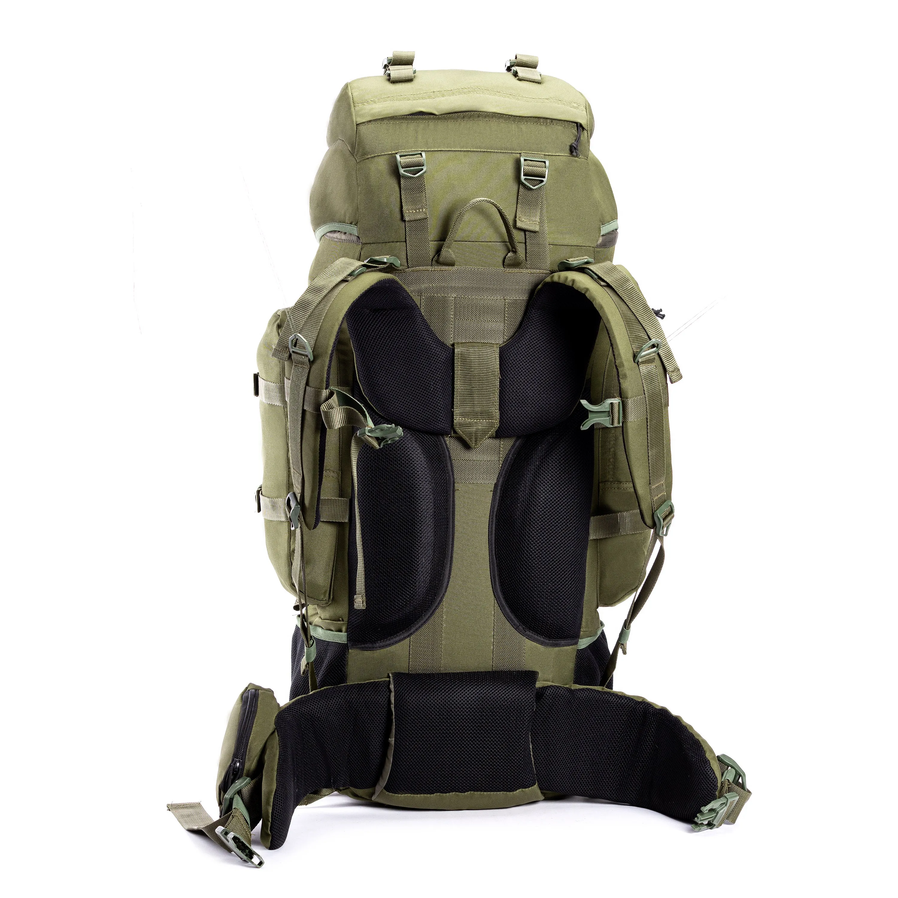 Tripole Colonel Metal Frame Rucksack with Detachable Bag & Rain Cover for Trekking & Travelling | Men & Women | 3 Year Warranty | Olive Green | 95 Litre