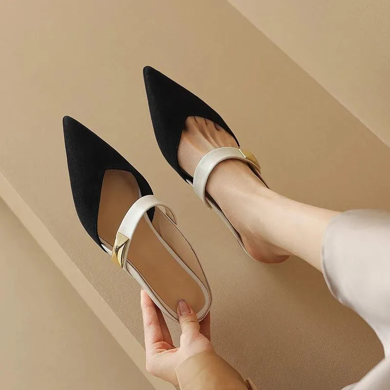 TSS31 Women's Casual Shoes - Elegant Leather Pumps - Wedges Thick Heels