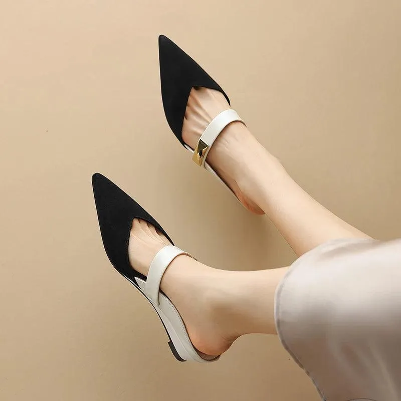 TSS31 Women's Casual Shoes - Elegant Leather Pumps - Wedges Thick Heels