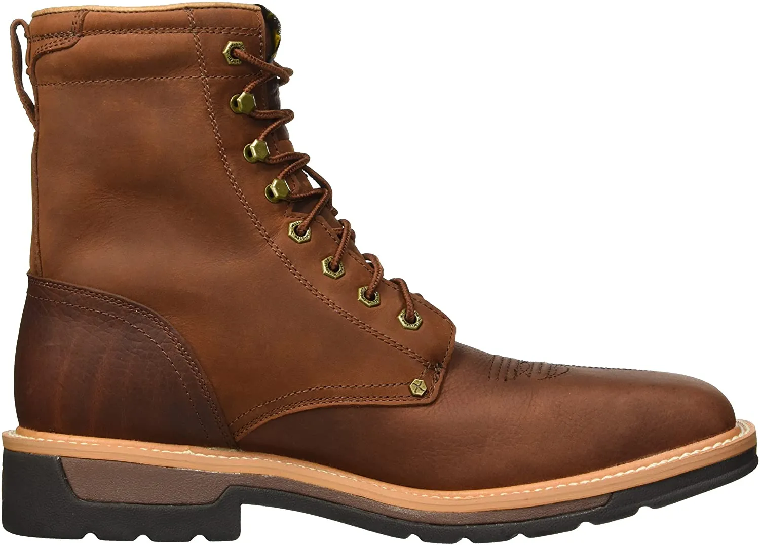 Twisted X Men's Lite Cowboy Lacer Workboot, Color: Brown/Rust (Mlcslw1)