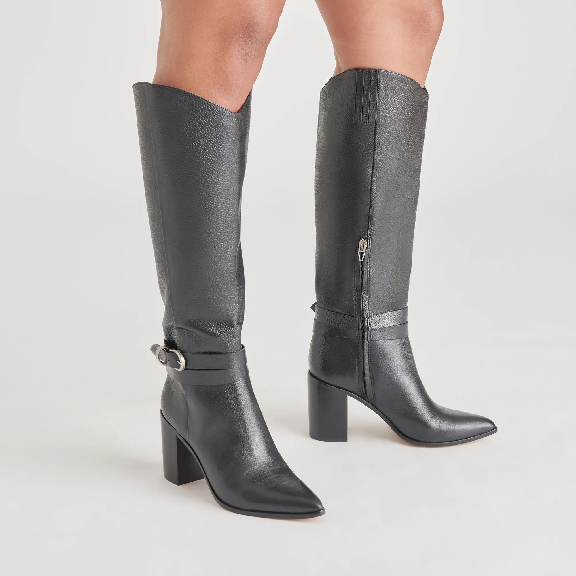 TYRONE WIDE CALF BOOTS BLACK LEATHER